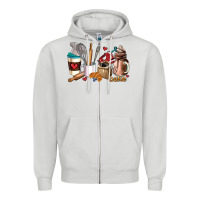 Dove Grey bakery coffee cups Zipper Hoodie - AdoDesignShop