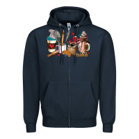 Navy bakery coffee cups Zipper Hoodie - AdoDesignShop