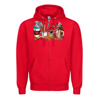 Red bakery coffee cups Zipper Hoodie - AdoDesignShop