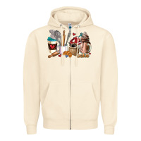 Sandshell bakery coffee cups Zipper Hoodie - AdoDesignShop