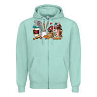 Seafoam bakery coffee cups Zipper Hoodie - AdoDesignShop