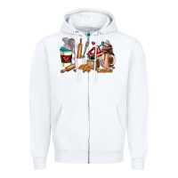 White bakery coffee cups Zipper Hoodie - AdoDesignShop