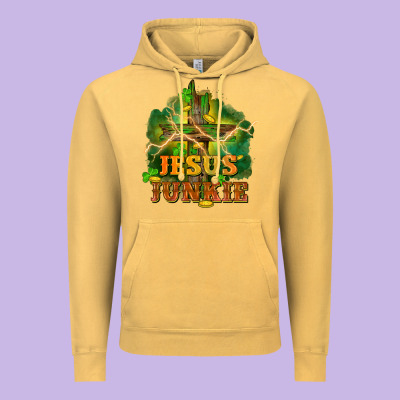 Jesus Junkie St. Patricks Day Vintage Hoodie Designed By Fadigitalartstudio