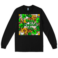Black Happy St. Patrick's Day pattern digital paper Long Sleeve Tee - BundleAndBundleShop