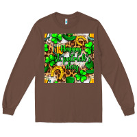 Chestnut Happy St. Patrick's Day pattern digital paper Long Sleeve Tee - BundleAndBundleShop