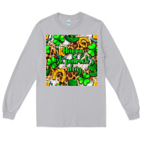 Moon Dust Happy St. Patrick's Day pattern digital paper Long Sleeve Tee - BundleAndBundleShop