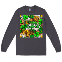 Smoke Happy St. Patrick's Day pattern digital paper Long Sleeve Tee - BundleAndBundleShop