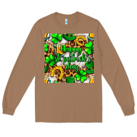 Toasted Coconut Happy St. Patrick's Day pattern digital paper Long Sleeve Tee - BundleAndBundleShop