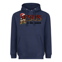 Navy jesus in the reason Heavyweight Hoodie - AdoDesignShop