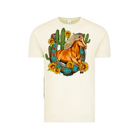 Vintage Arctic western horse cactus sunflowers horseshoe Vintage Tee - OliviaCreatesArt