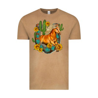Vintage Camel western horse cactus sunflowers horseshoe Vintage Tee - OliviaCreatesArt