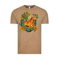 Vintage Coffee western horse cactus sunflowers horseshoe Vintage Tee - OliviaCreatesArt