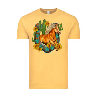 Vintage Mustard western horse cactus sunflowers horseshoe Vintage Tee - OliviaCreatesArt