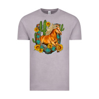 Vintage Zinc western horse cactus sunflowers horseshoe Vintage Tee - OliviaCreatesArt