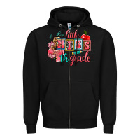 Black little miss 4 th grade Zipper Hoodie - AdoDesignShop
