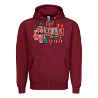 Burgundy little miss 4 th grade Zipper Hoodie - AdoDesignShop