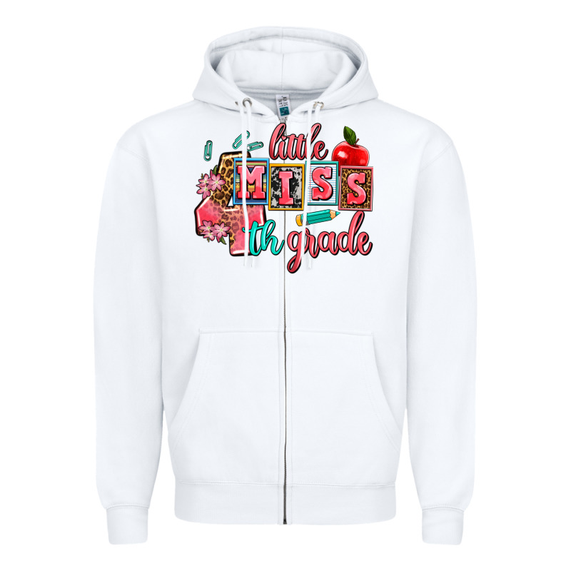 Little Miss 4 Th Grade Zipper Hoodie by AdoDesignShop | Teevron