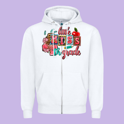 Little Miss 4 Th Grade Zipper Hoodie Designed By Adodesignshop