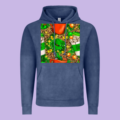Coffee Cups St. Patrick's Day With Leopard Seamless Pattern Bbs Vintage Hoodie Designed By Bundleandbundleshop