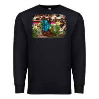 Black cactus boot background Premium Sweatshirt - AdoDesignShop