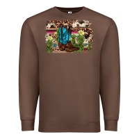 Chestnut cactus boot background Premium Sweatshirt - AdoDesignShop