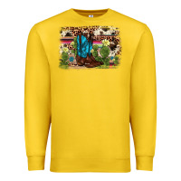 Lemon cactus boot background Premium Sweatshirt - AdoDesignShop