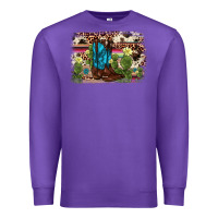 Purple cactus boot background Premium Sweatshirt - AdoDesignShop