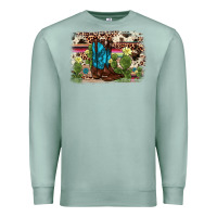 Seafoam cactus boot background Premium Sweatshirt - AdoDesignShop
