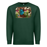 Sports Green cactus boot background Premium Sweatshirt - AdoDesignShop