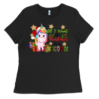 All I Want For Christmas Is A Unicorn Ladies Tee | Teevron