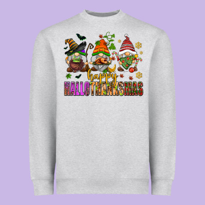 Happy Hallothanksmas Gnomes Heavyweight Sweatshirt Designed By Adodesignshop