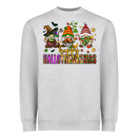 Heather Grey happy hallothanksmas gnomes Heavyweight Sweatshirt - AdoDesignShop