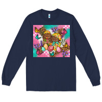 Navy Easter Bunnies And Egg Tumbler Long Sleeve Tee - BundleAndBundleShop