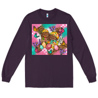 Plum Easter Bunnies And Egg Tumbler Long Sleeve Tee - BundleAndBundleShop
