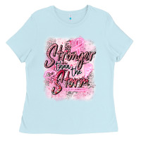 Baby Blue stronger than the storm Ladies Tee - CowGirlArtShop