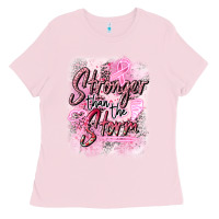 Bubblegum Pink stronger than the storm Ladies Tee - CowGirlArtShop