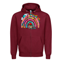 Burgundy school rainbow Zipper Hoodie - AdoDesignShop