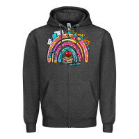 Charcoal Heather school rainbow Zipper Hoodie - AdoDesignShop
