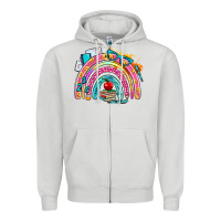 Dove Grey school rainbow Zipper Hoodie - AdoDesignShop