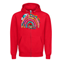 Red school rainbow Zipper Hoodie - AdoDesignShop