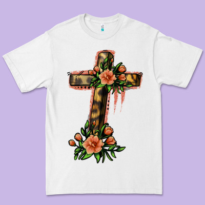 Flower Cross Premium Tee Designed By Jasminsmagicworld