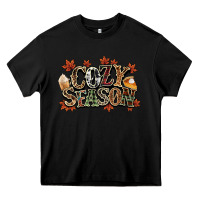 Black Cozy season Fall Heavy Core Tee - NancyCooperArtShop