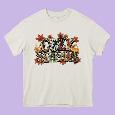 Cozy Season Fall Heavy Core Tee Designed By Nancycooperartshop