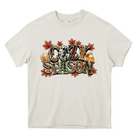 Cream Cozy season Fall Heavy Core Tee - NancyCooperArtShop