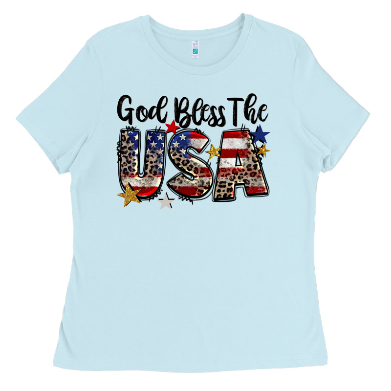 God Bless The Usa Ladies Tee by CowGirlArtShop | Teevron