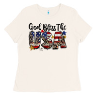 Bone god bless the usa Ladies Tee - CowGirlArtShop