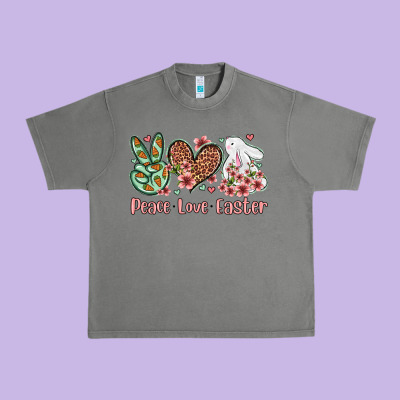 Easter Day Peace Love Easter Urban Heavy Tee Designed By Oliviacreatesart