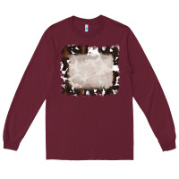 Burgundy cowhide frames background Long Sleeve Tee - RanaPortraitStore