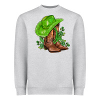 Heather Grey green  cowgirl and roses Heavyweight Sweatshirt - AdoDesignShop