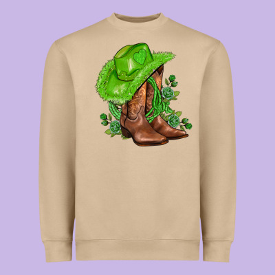 Green  Cowgirl And Roses Heavyweight Sweatshirt Designed By Adodesignshop